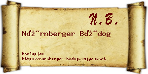 Nürnberger Bódog névjegykártya