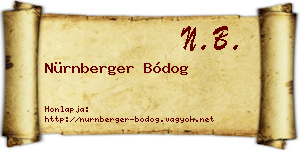 Nürnberger Bódog névjegykártya