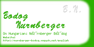 bodog nurnberger business card